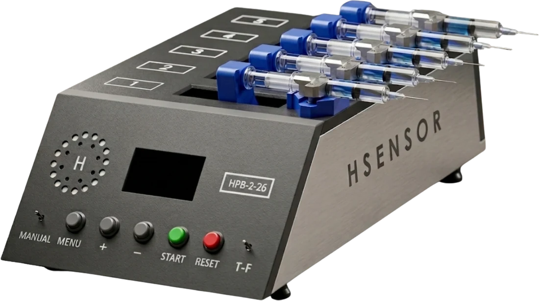Bomba de seringa para microrreator HSENSOR